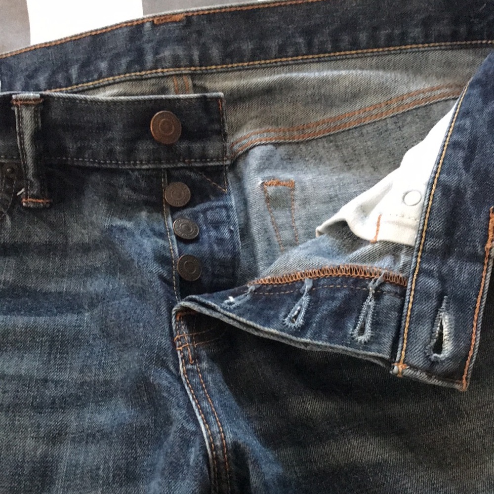 Mens ABERCROMBIE & FITCH Button Fly STRAIGHT Leg Jeans Sz 32 x 34 - Picture 8 of 12